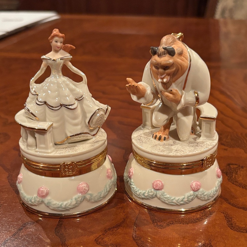 Lenox Treasures Belle and Beast Figurines